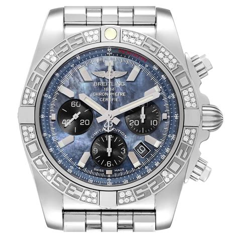 mother of pearl breitling|breitling chronometer for sale.